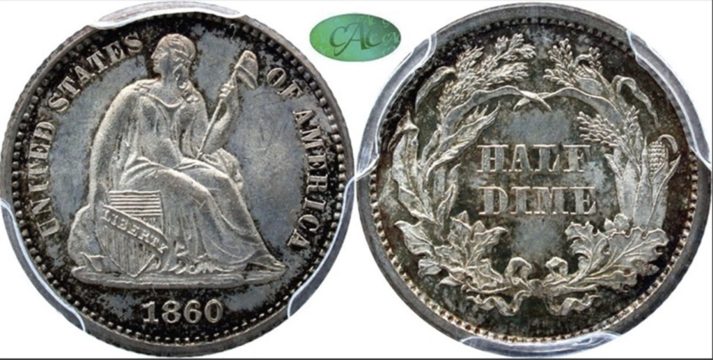 1860 Sitting Liberty Half Dime